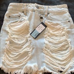 Jean skirt with rips New